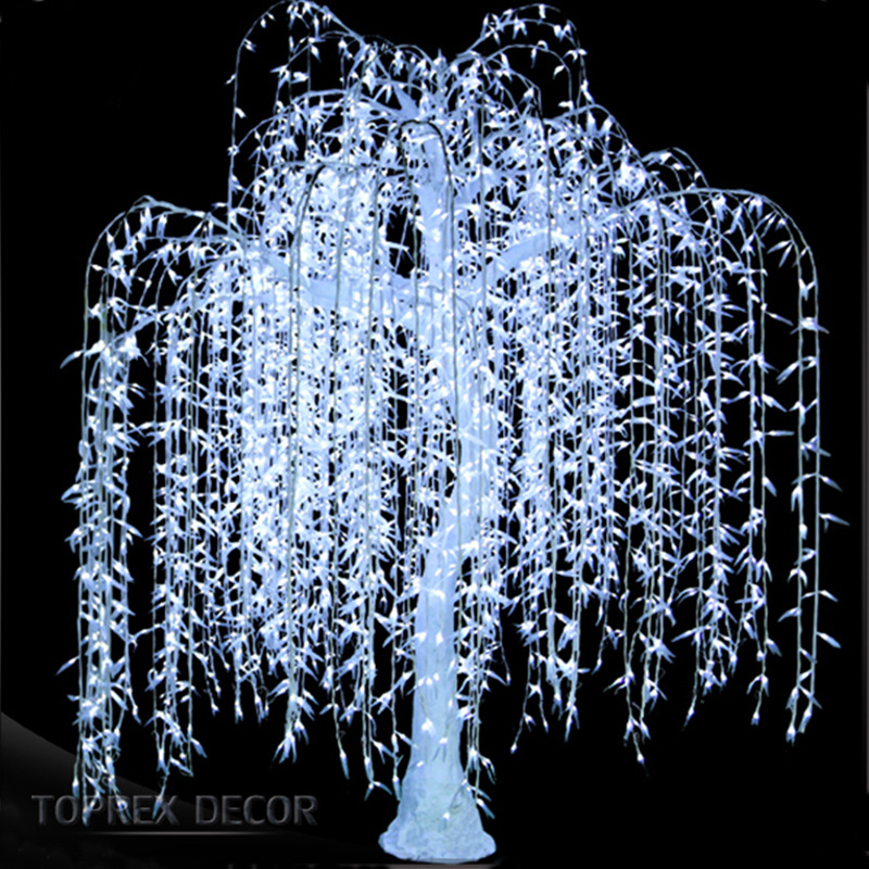 Toprex custom 3.5m white artificial led lighted willow tree branches