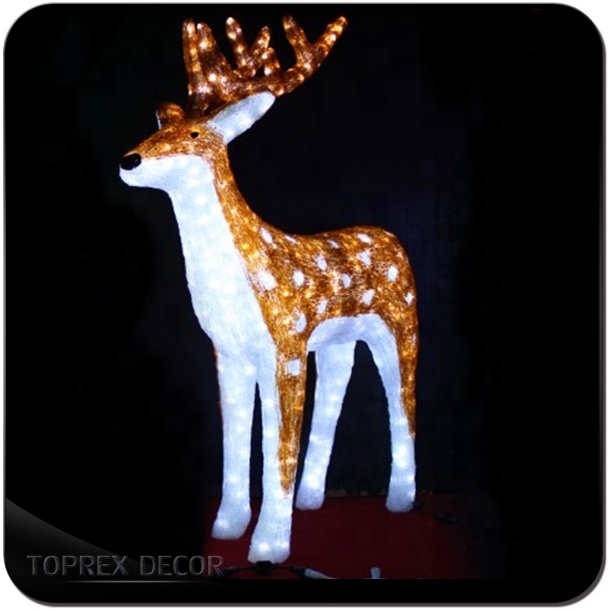 Toprex Decor 3D life size acrylic xmas led reindeer decoration