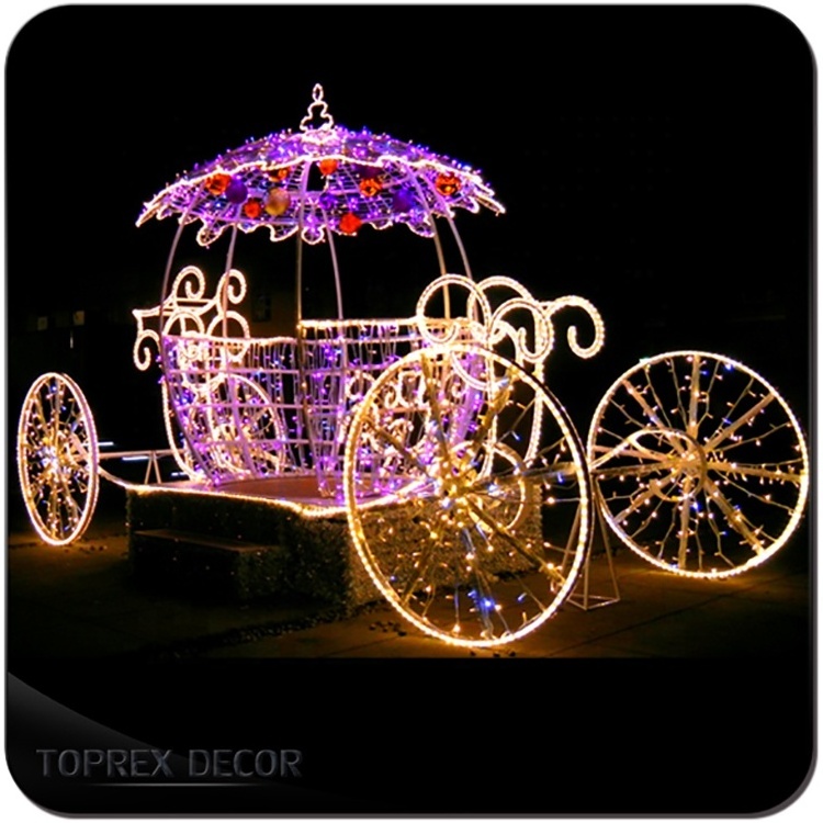 New product Christmas horse lighted outdoor christmas decoration horse carriage