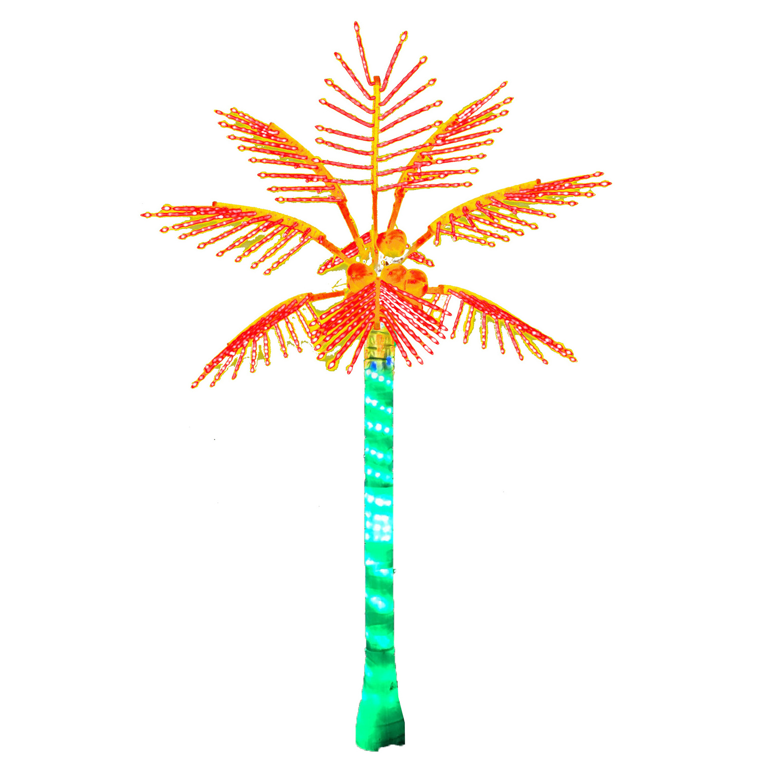 3m Outdoor Landscape LED artificial coconut palm tree plants decorations price beauty uv resistant Lamp for Street Park Displays