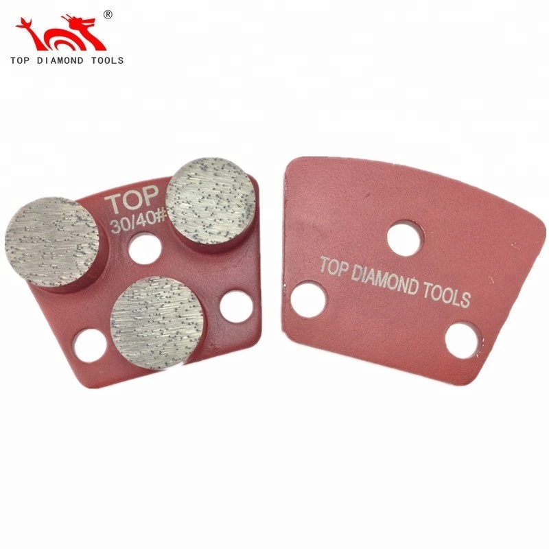 Trapezoid Magnetic Diamond floor Grinding plate with Double Bar Segments