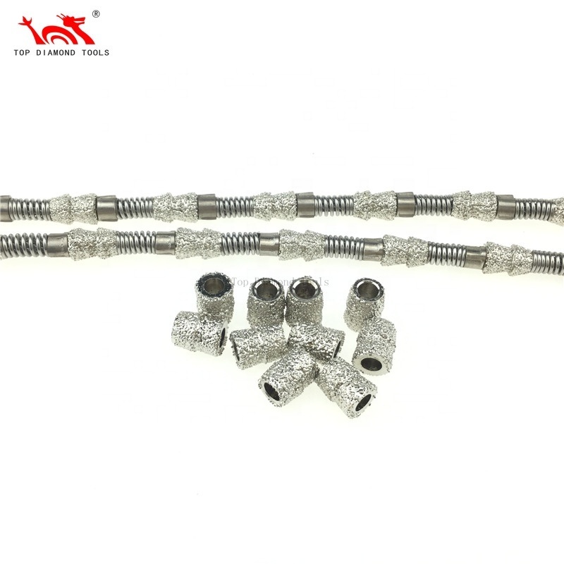 Vacuum Brazed 10.5mm Wire Saw Diamond Beads for Marble Quarring