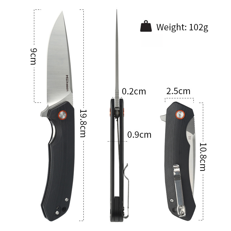 HWZBBEN Hot selling best outdoor bushcraft pocket paracord survival camping folding knife