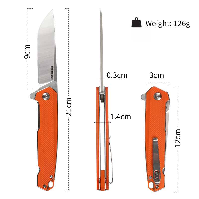 HWZBBEN modern style G10 handle EDC survival hunting knife pocket knife steel folding knife