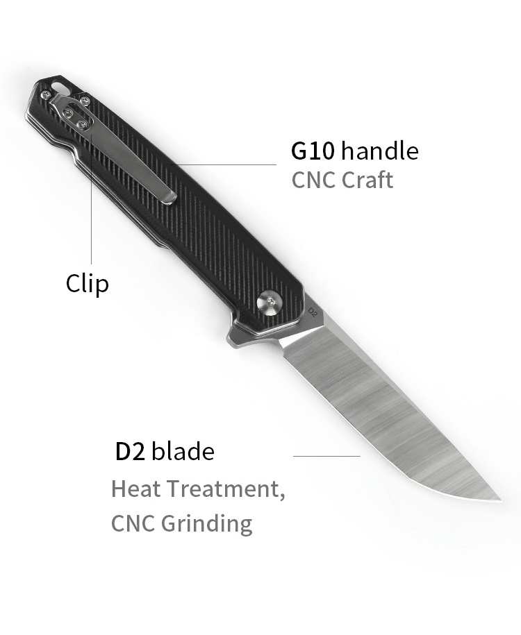 HWZBBEN modern style G10 handle EDC survival hunting knife pocket knife steel folding knife