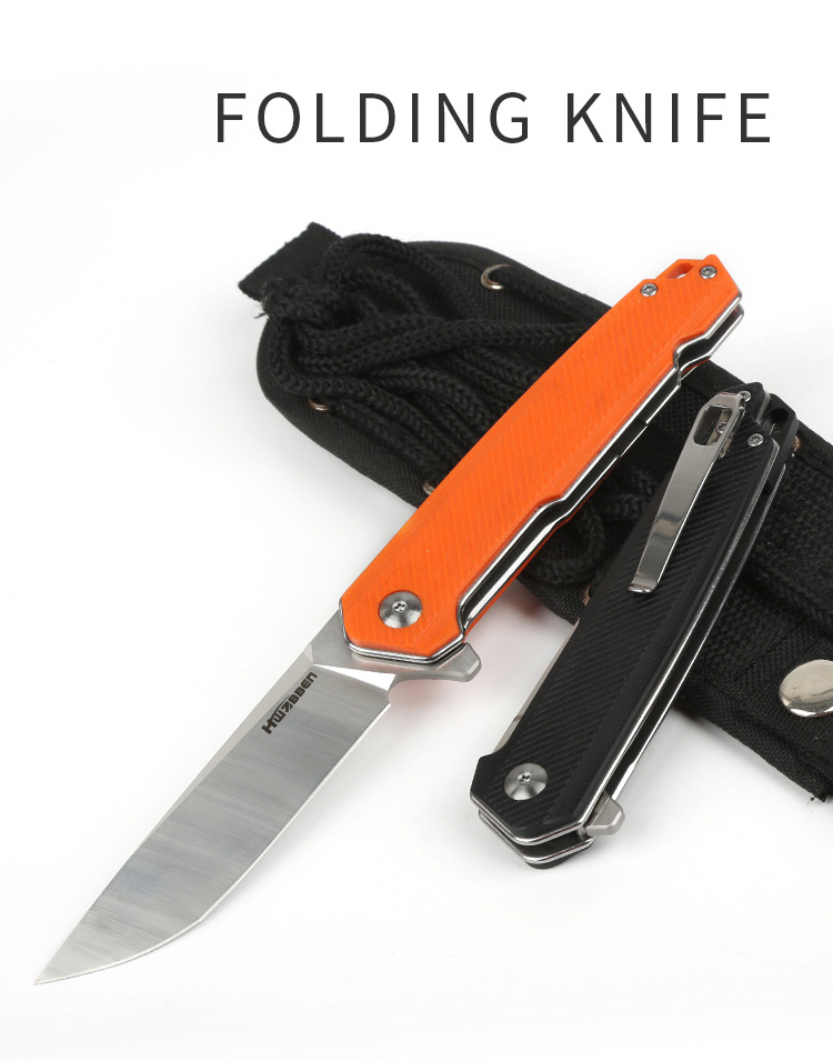 HWZBBEN modern style G10 handle EDC survival hunting knife pocket knife steel folding knife