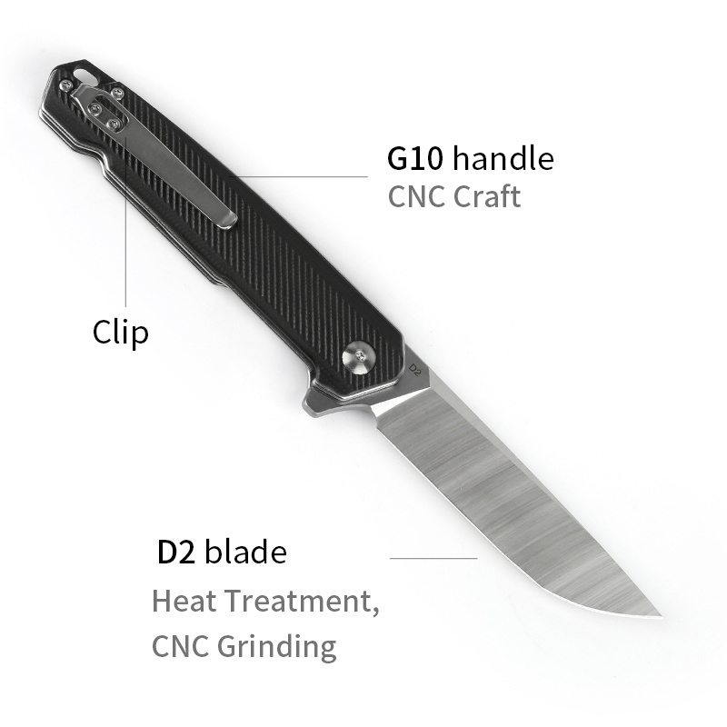 HWZBBEN modern style G10 handle EDC survival hunting knife pocket knife steel folding knife