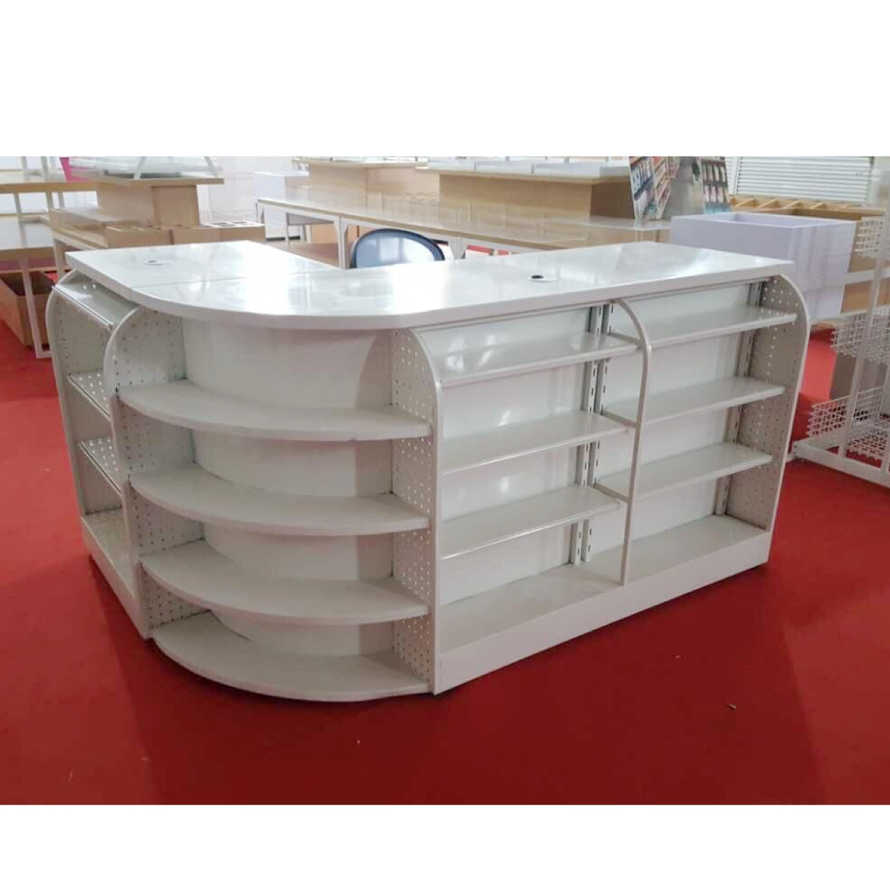 Shop Check Out Cash Counter Used for Supermarket and Convenience Store Cashier Desk