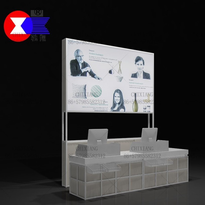 Shop Check Out Cash Counter Used for Supermarket and Convenience Store Cashier Desk