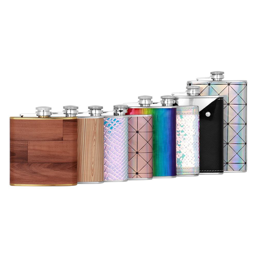 BPA-free Whisky Wine Pot Wholesale Hip Flask Set Gift Box Stainless Steel Hip Flask 8oz Gold