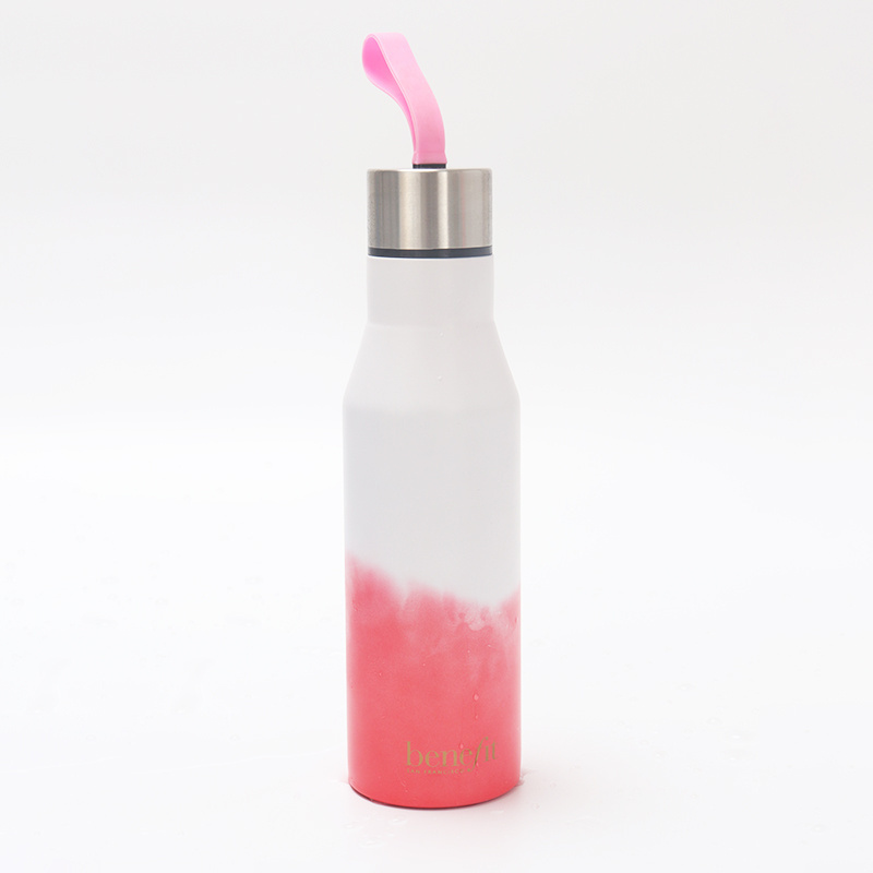 New Design Single Wall Silicone Stainless steel Color Change Sport Bottle