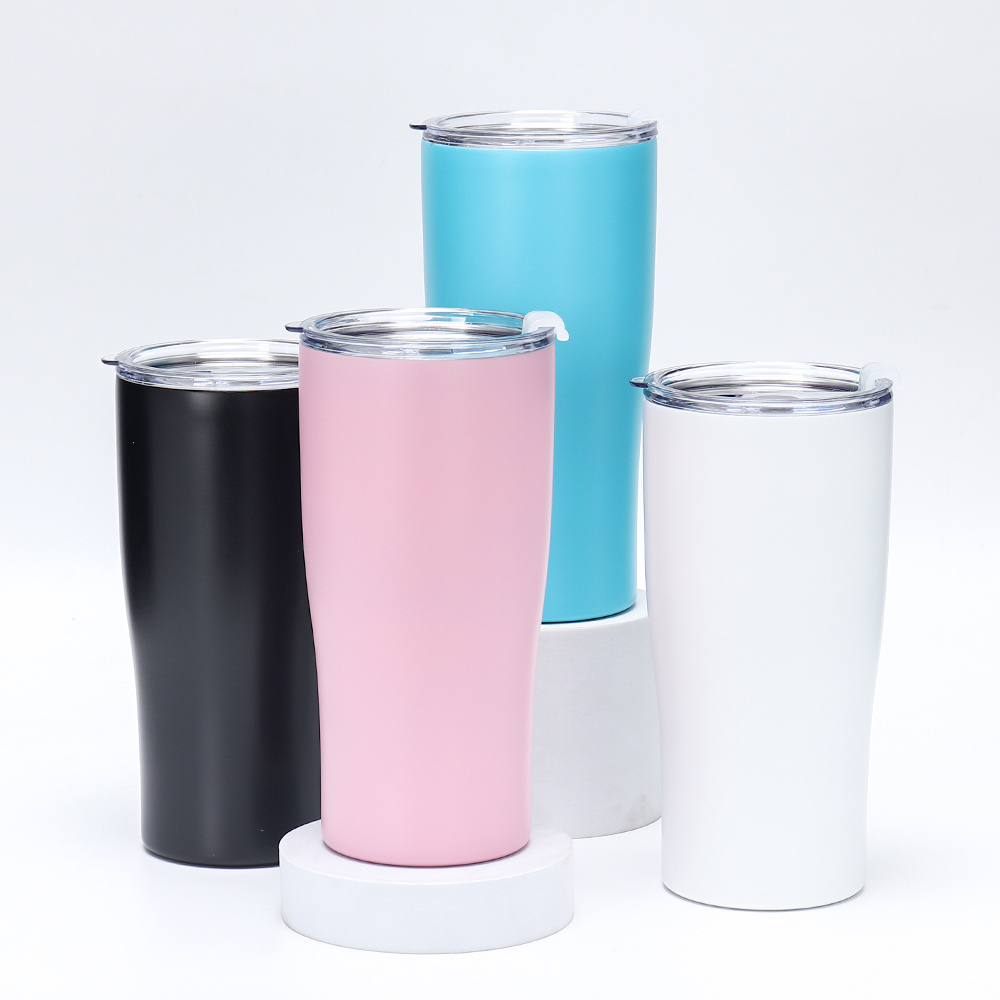 Matte Skinny Stainless Steel Tumbler Blank 20 oz 32oz Kids Water Bottle Tumbler With Handle Straw Topper