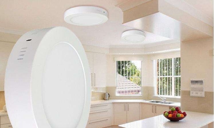 Super bright smd 2835 surface round ceiling panel with power 6w 12w 18w 24w led light with cheap price