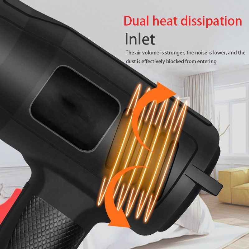 High quality 2000W  adjustable temperature hot air gun US  Industrial hot air gun with 5 Tips Nozzles