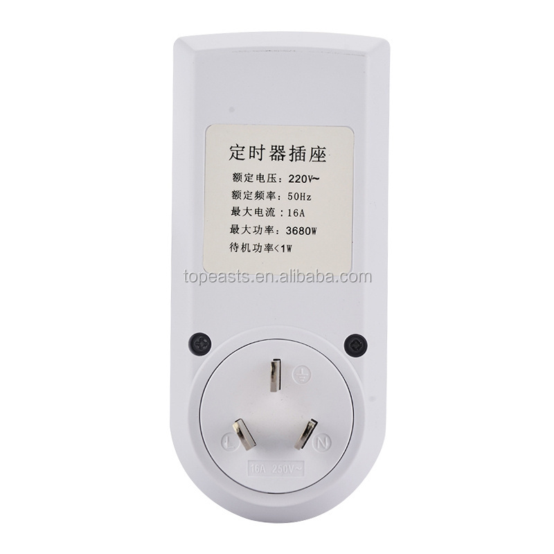 16A Plug-in Socket 7-Day Digital Programmable Timer Switch with LCD Display Support 12/24 Hour