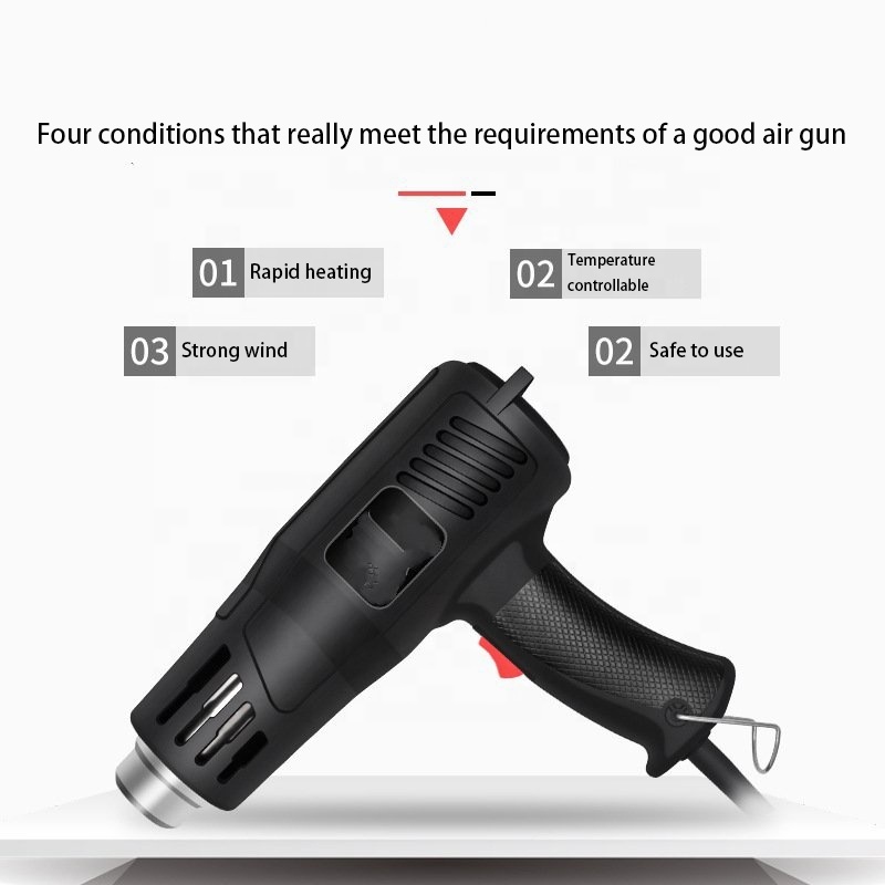 High quality 2000W  adjustable temperature hot air gun US  Industrial hot air gun with 5 Tips Nozzles