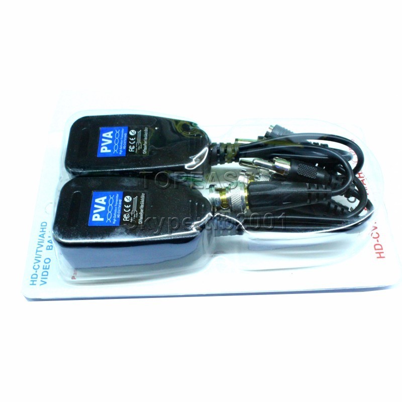 720P 1080P AHD/CVI/TVI 1CH transceiver UTP video balun with RCA,BNC,DC RJ45 connector