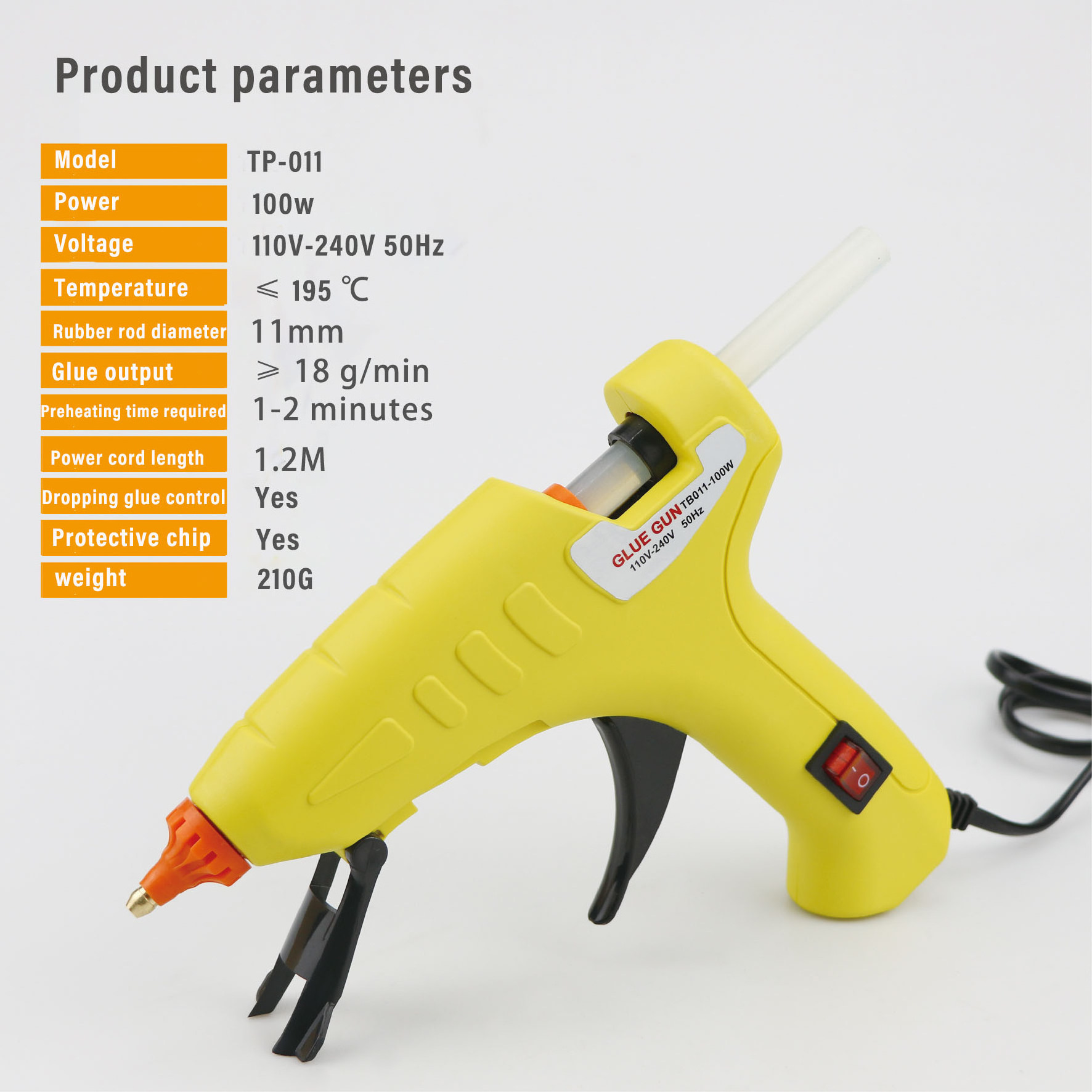 100W Color Industrial hot glue gun for Crafts School Home Repair DIY Hand Tools easy to use with Drip Control