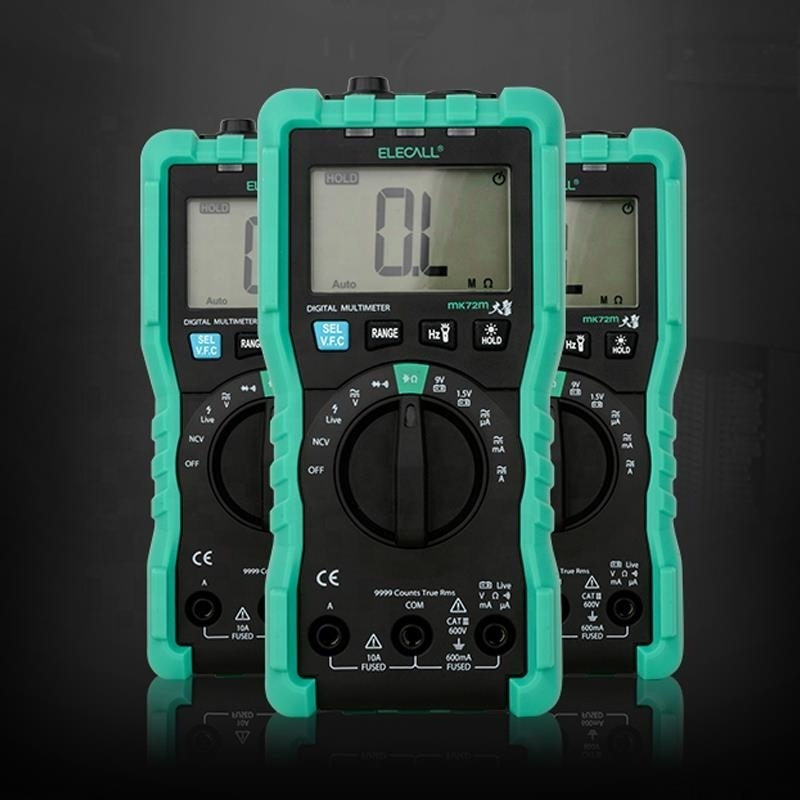 ELECALL MK72M multimeter test digital true RMS multi-function resistance capacitor tester multimetro with cable probes