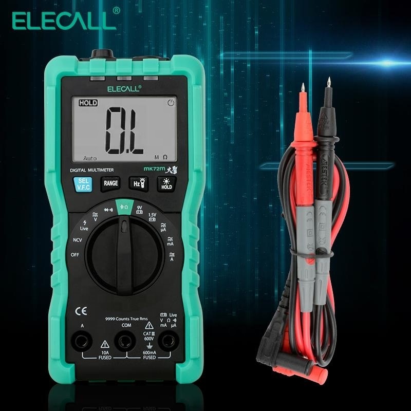 ELECALL MK72M multimeter test digital true RMS multi-function resistance capacitor tester multimetro with cable probes