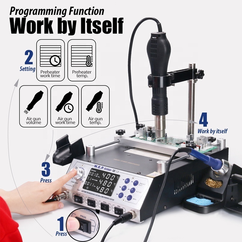 853AAA+ 3 in 1 LCD soldering welding equipment BGA rework station