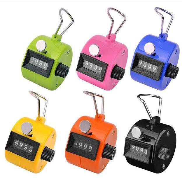 4 Digit Number Counters Hand Finger Display Manual Counting Colored plastic shell  Mechanical Clicker