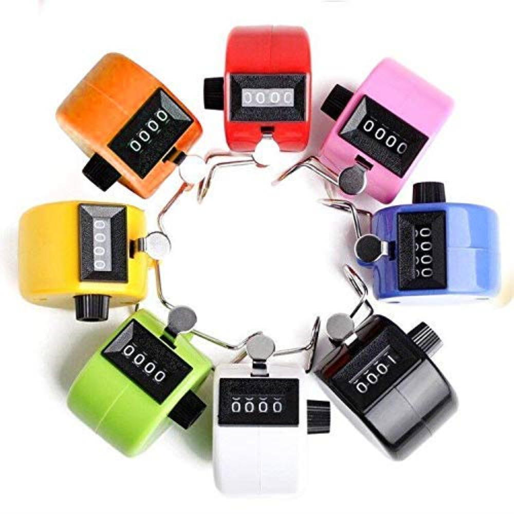 4 Digit Number Counters Hand Finger Display Manual Counting Colored plastic shell  Mechanical Clicker