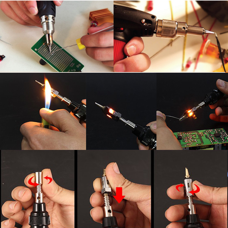 Butane Soldering Iron Torch  Multipurpose Solder Station Kit with Adjustable Temperature 6pcs Soldering Iron Tips