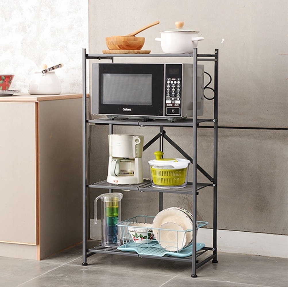 Household storage estante munfactional kitchen steel rack folding shelf