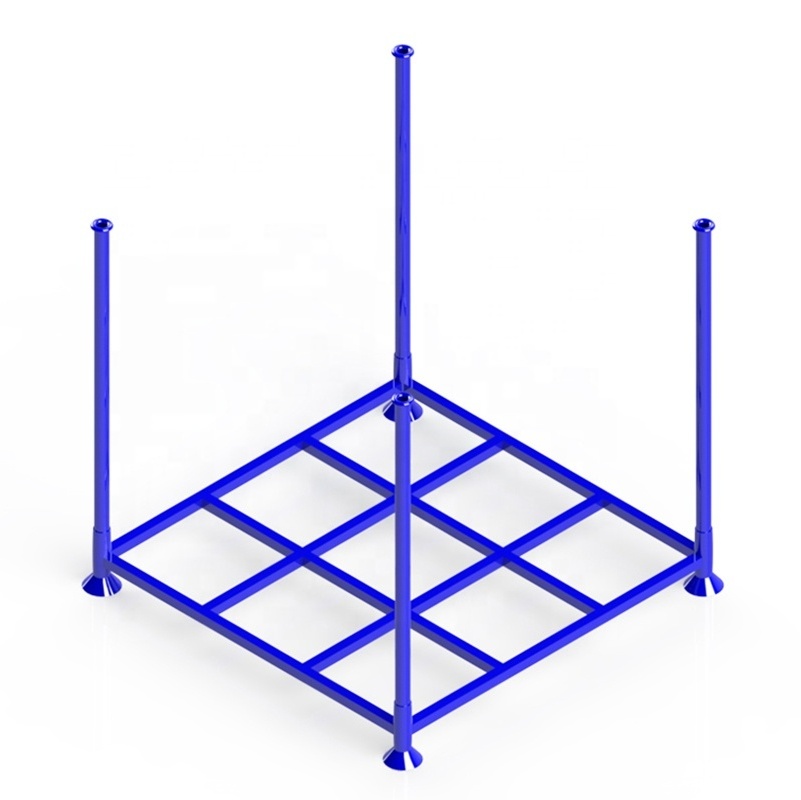 Heavy duty assemblable and foldable storage stackable shelf racks stacking pallet for warehouse