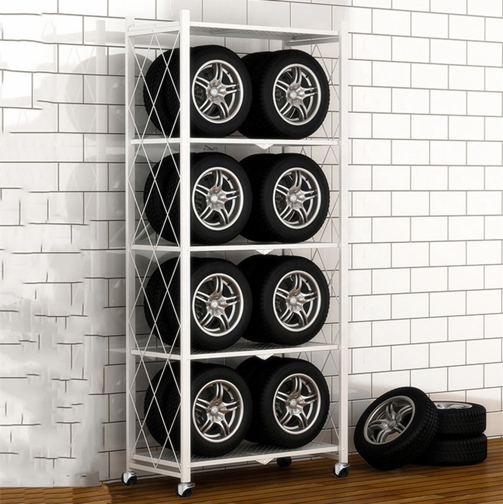 Kitchen Rack Munfactional Portable Steel Iron Storage Holders & Racks 5 Tier Metal Foldable Storage Rack Shelf 3 Layers