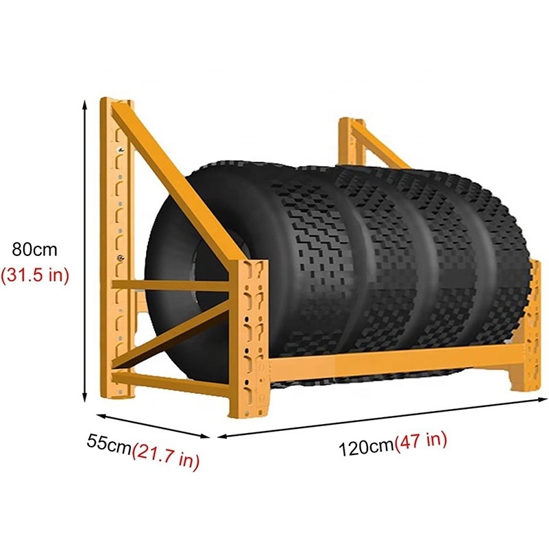 Topeasy Customized Mild Steel Vertical Tire Display Car Wheel Rack For Promotional