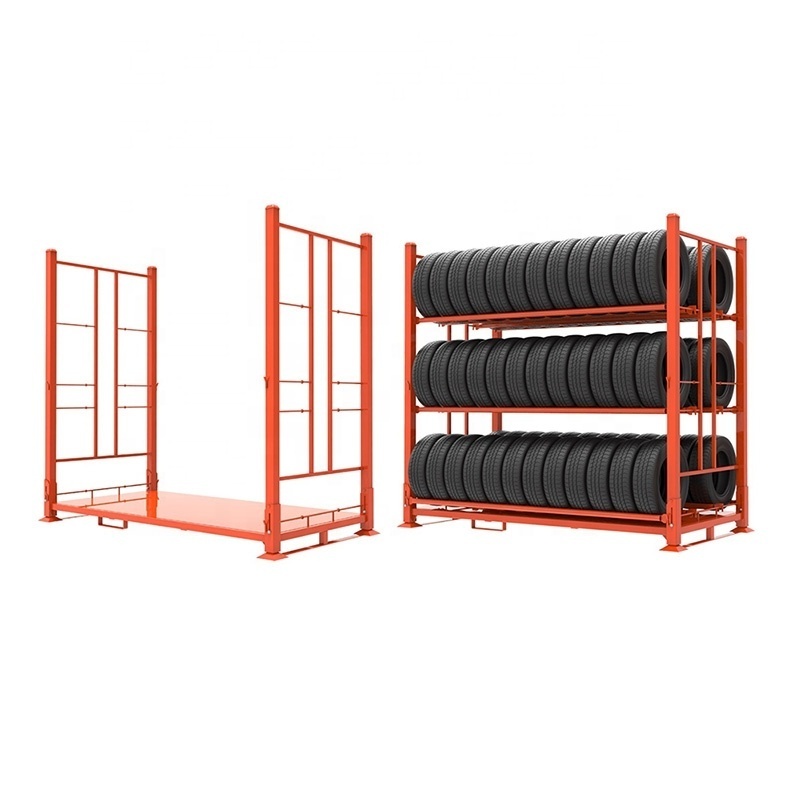 Topeasy custom heavy duty stacking metal tire rack for tyre warehouse