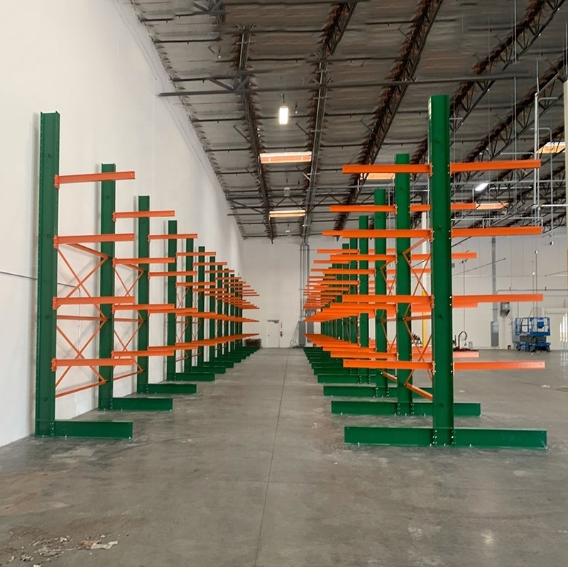 Customized indoor and outdoor used heavy duty warehouse storage tube cantilever racks