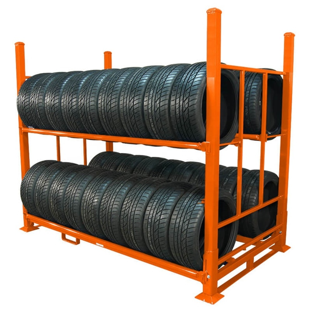 Topeasy customized heavy duty rack foldable storage shelf tire racking for storage tyres