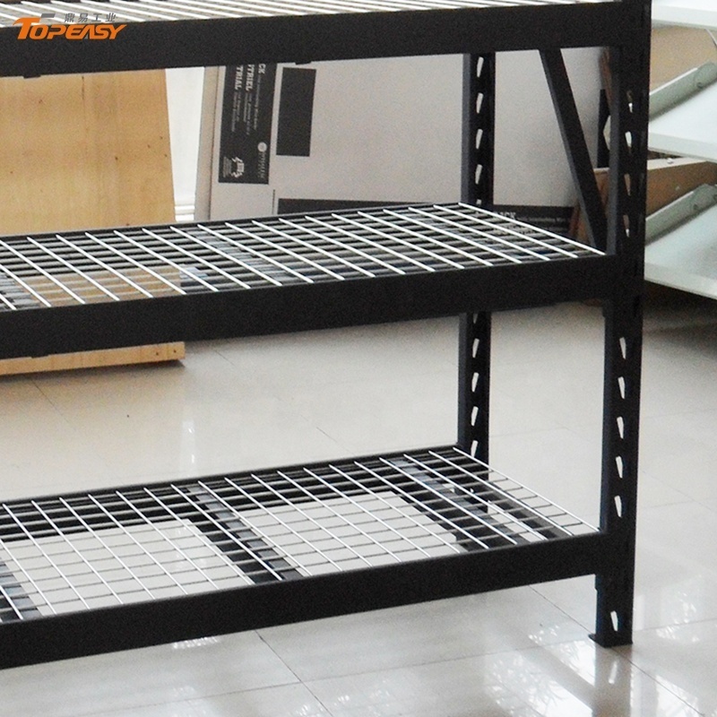 Topeasy Steel Widely Used Heavy Storage Shelving Wire Decking Racks Black for Home Warehouse