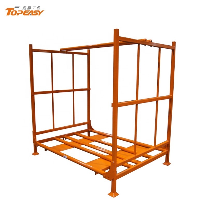 Heavy duty collapsible tyre racking steel stacking pallet mobile tire rack storage system manufacture