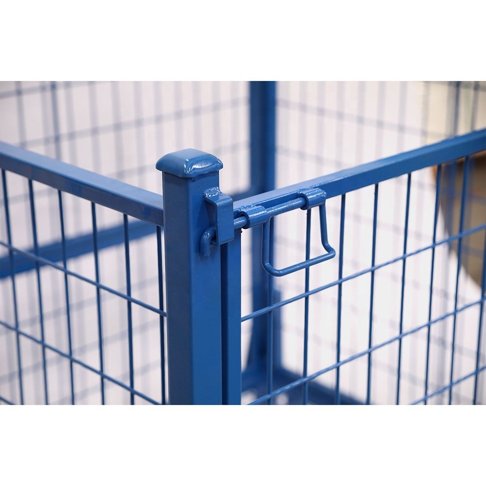 300kg ~ 1 ton Load Capacity Heavy Duty Collapsible Stackable Metal Wire Mesh Storage Cage Stillage