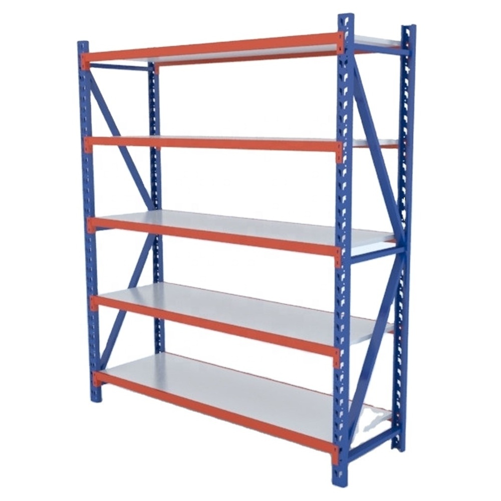 Easy-install height adjustable heavy duty 5 layers industrial shelving metallic shelves stacking storage shelf rack