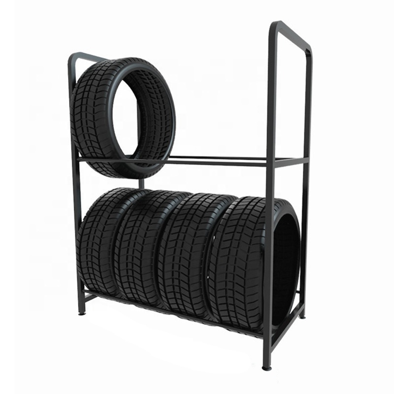 Topeasy OEM 2 Tier Fat Tire Storage Rack Garage Adjustable Industrial Rolling Tyre Rack