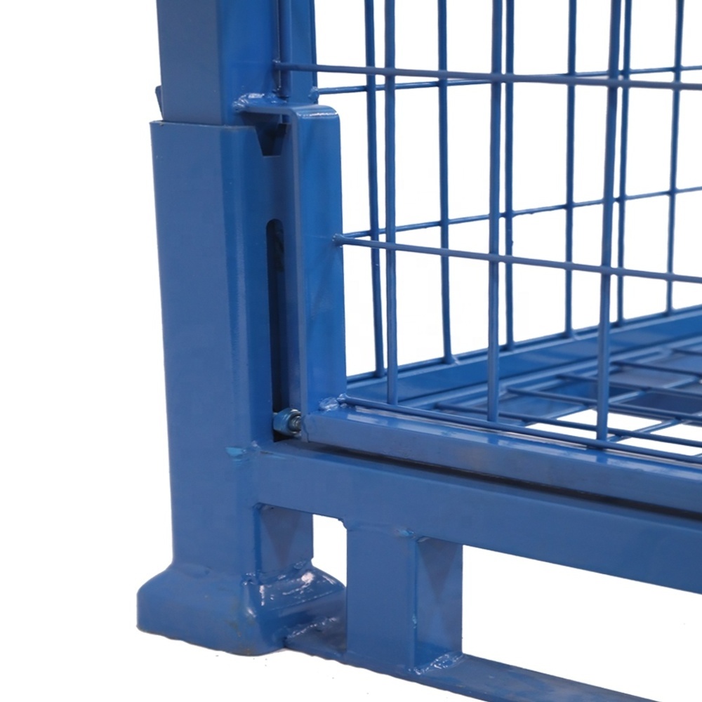 300kg ~ 1 ton Load Capacity Heavy Duty Collapsible Stackable Metal Wire Mesh Storage Cage Stillage