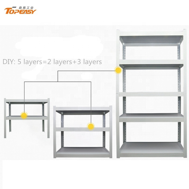 Topeasy wholesale white and black light duty boltless metal shelving for homes