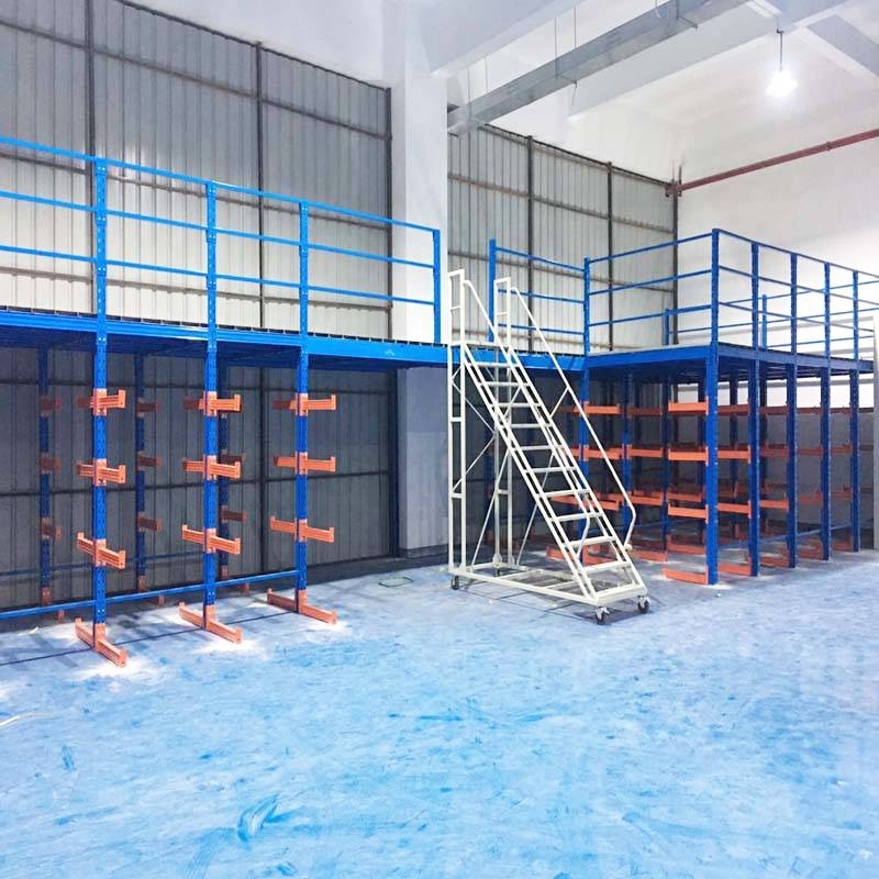 OEM Combined Cantilever Mezzanine Rack Industrial Shelving Warehouse Steel Mezzanine Floor Racking System