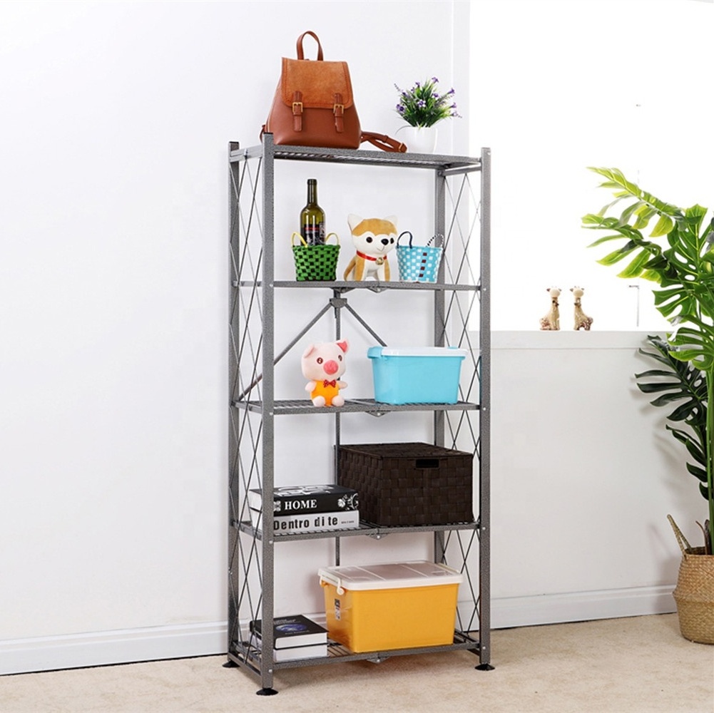 Household storage estante munfactional kitchen steel rack folding shelf