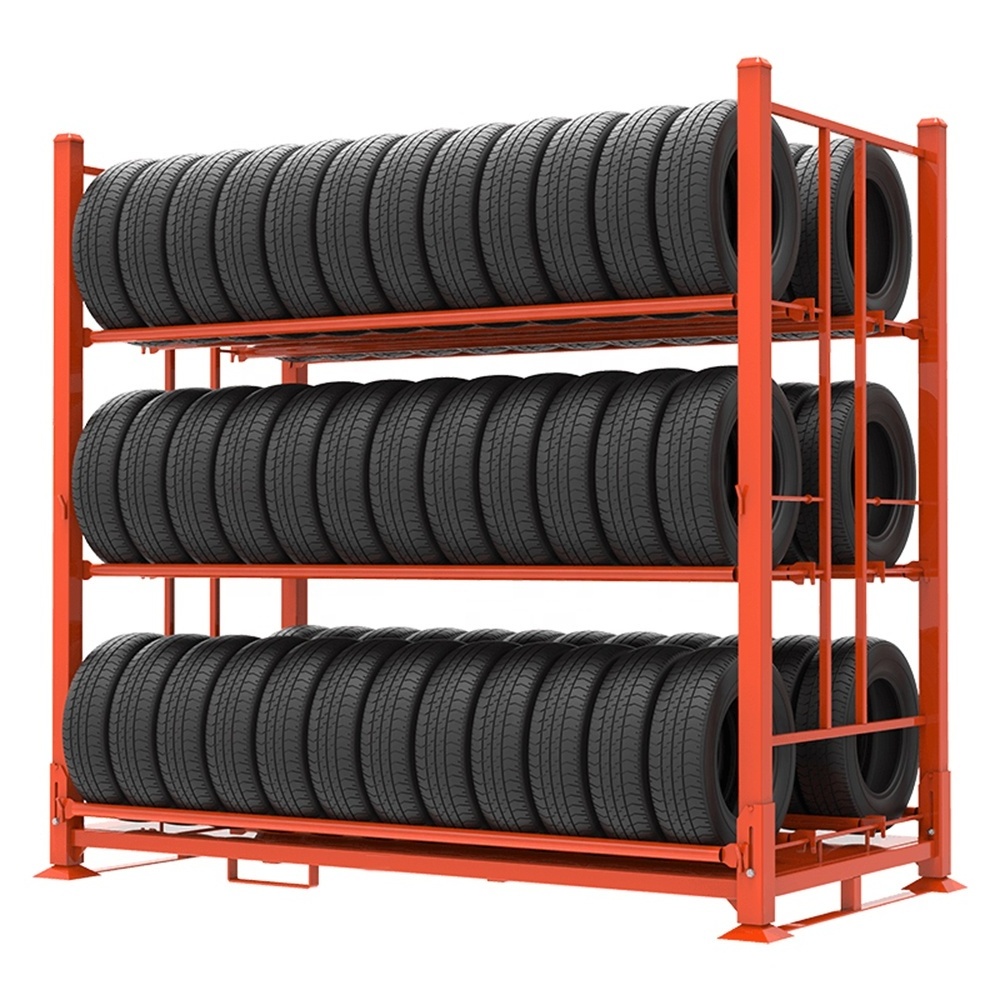 Custom heavy duty warehouse storage tire rack for truck tyre