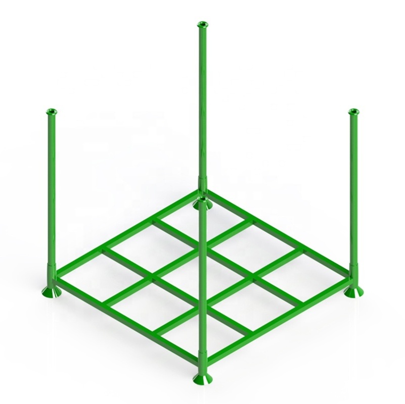 Heavy duty assemblable and foldable storage stackable shelf racks stacking pallet for warehouse