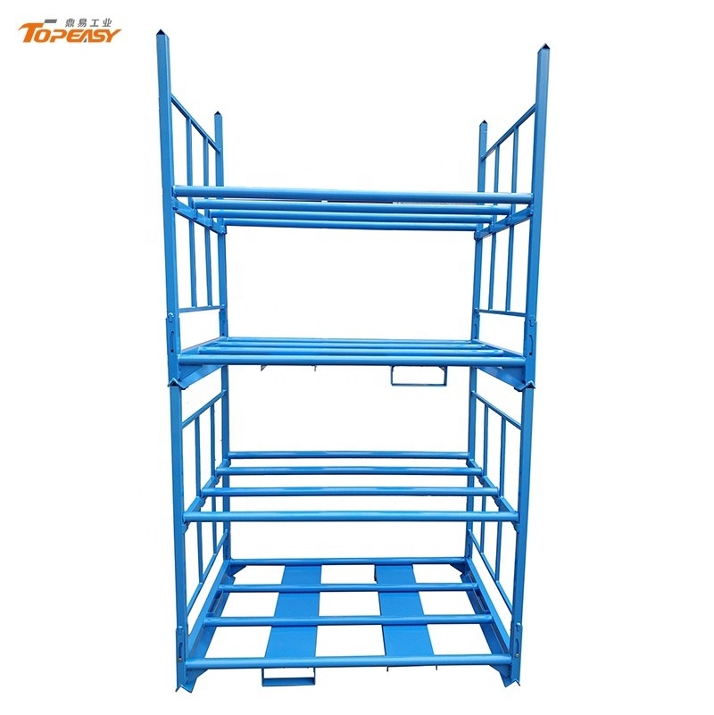 Heavy duty collapsible tyre racking steel stacking pallet mobile tire rack storage system manufacture