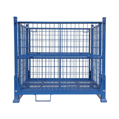 300kg ~ 1 ton Load Capacity Heavy Duty Collapsible Stackable Metal Wire Mesh Storage Cage Stillage