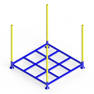 Heavy duty assemblable and foldable storage stackable shelf racks stacking pallet for warehouse