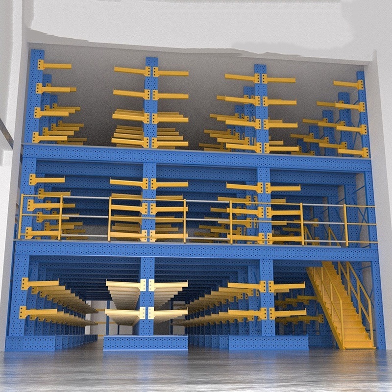 OEM Combined Cantilever Mezzanine Rack Industrial Shelving Warehouse Steel Mezzanine Floor Racking System